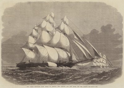 La gran carrera de barcos de China a Londres, el Taeping y el Ariel frente al Lizard de Edwin Weedon